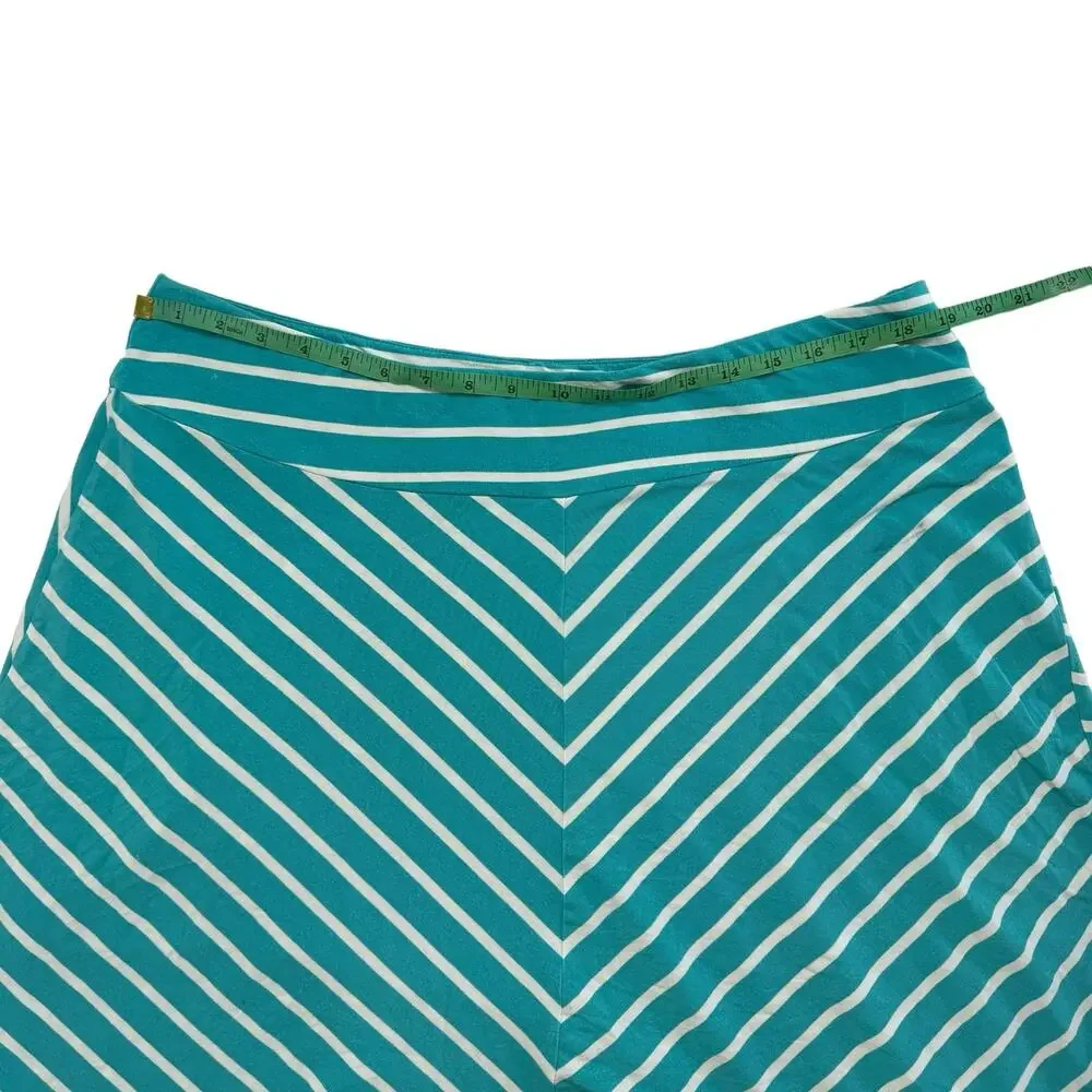COLUMBIA PFG Omni-Wick Pull On A-line Skirt in Teal White Stripe Size XL Rayon - Picture 5 of 6